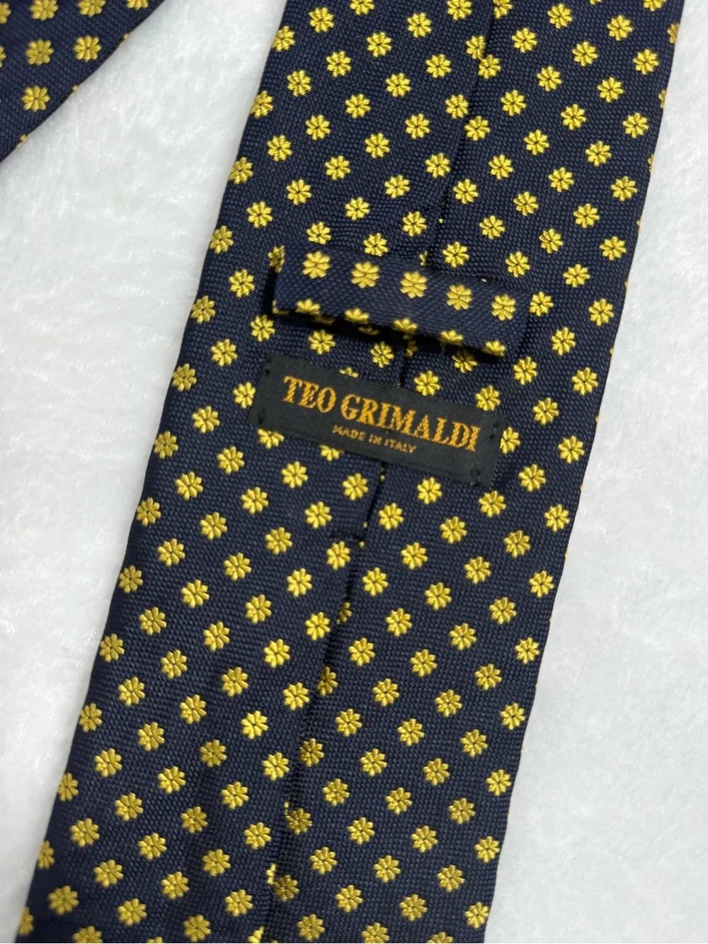 Teo Grimaldi Italian Silk Navy Gold Men’s Tie